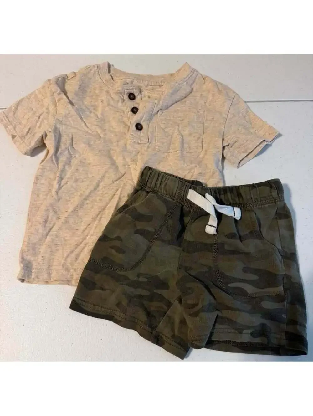 Cat & Jack Henley Shirt and Carter's Camo Shorts Set, Size 2T